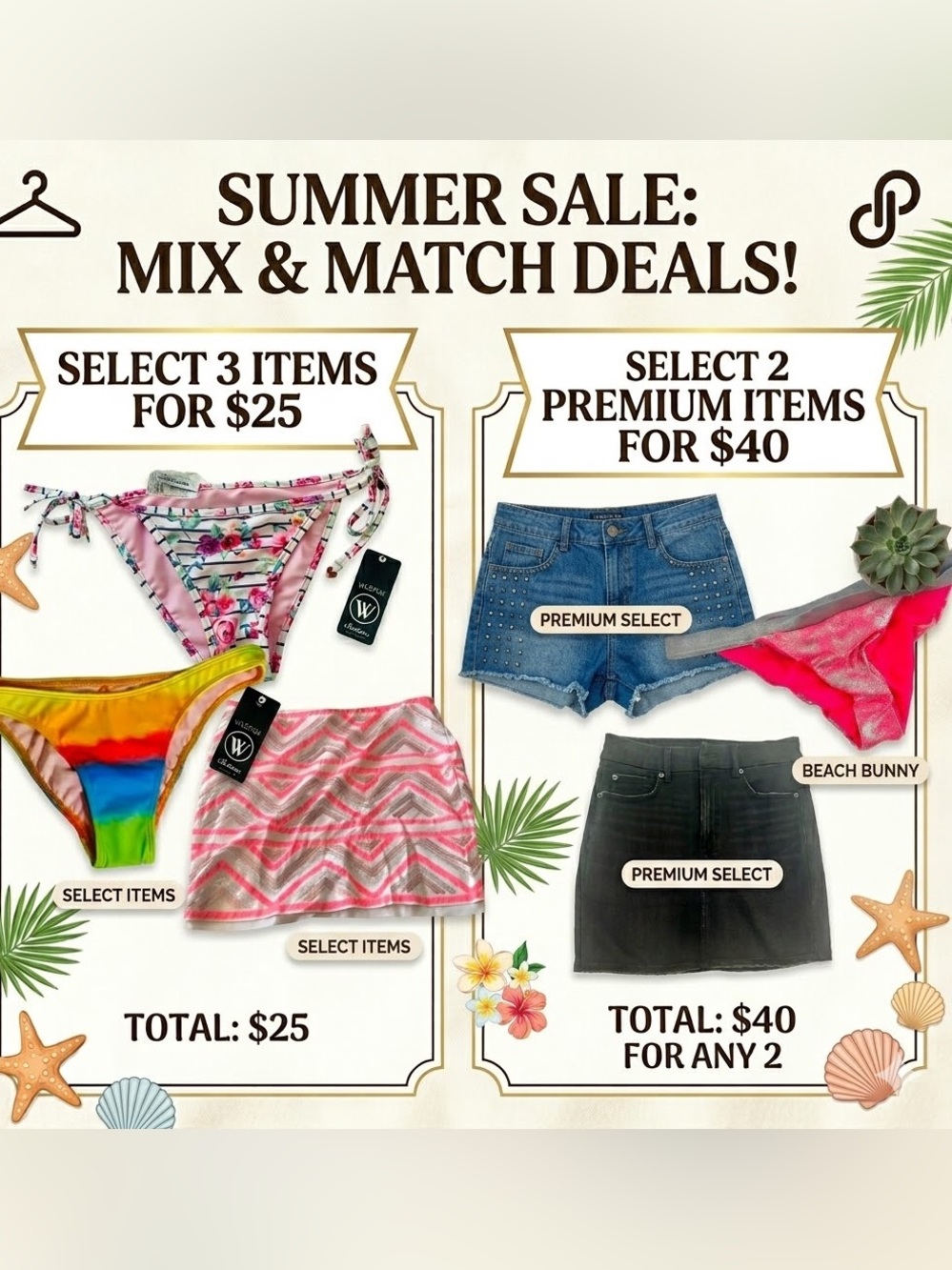 SummerI Kick Off Sale - 3/$25 or 2/$40
